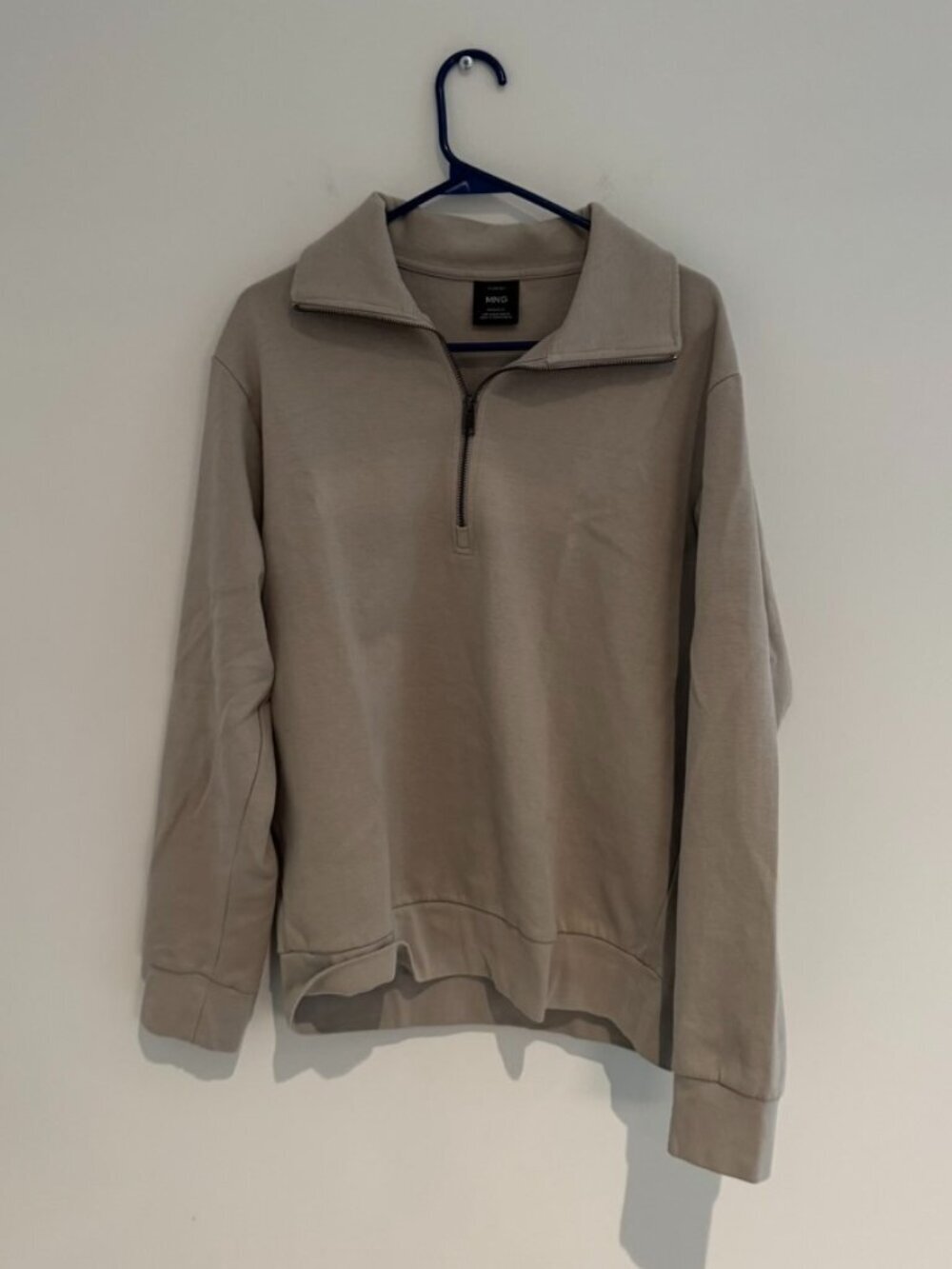 Mango Beige Quarterzip Size Medium Like New